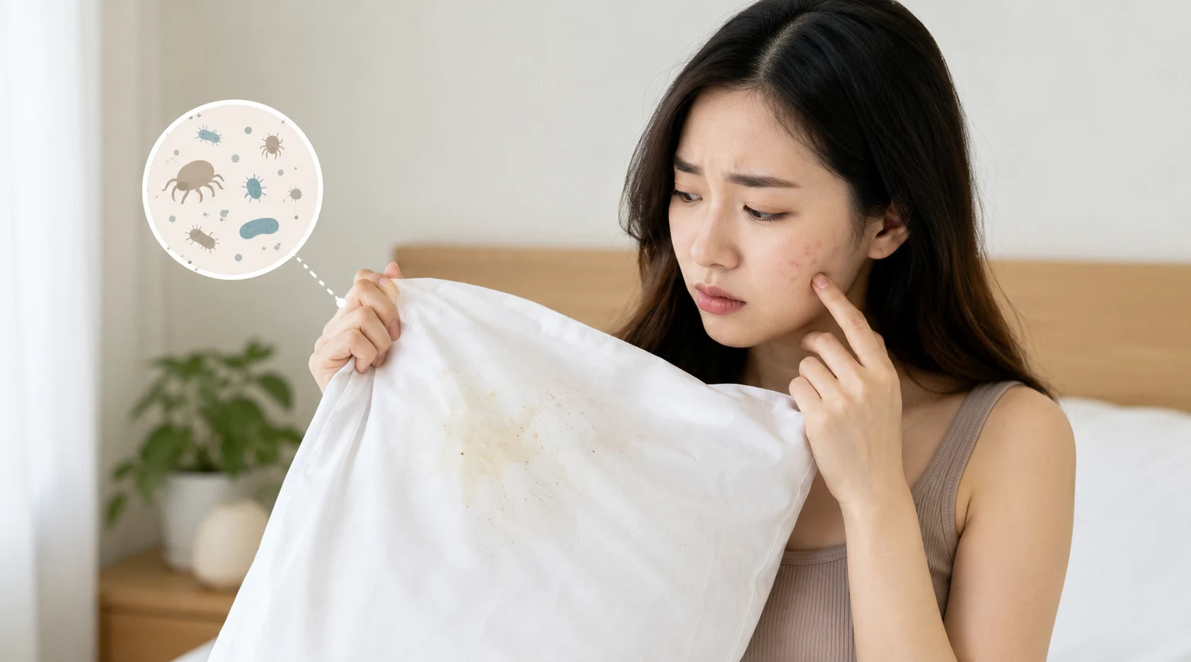 Infographic on whether your pillowcase can cause acne