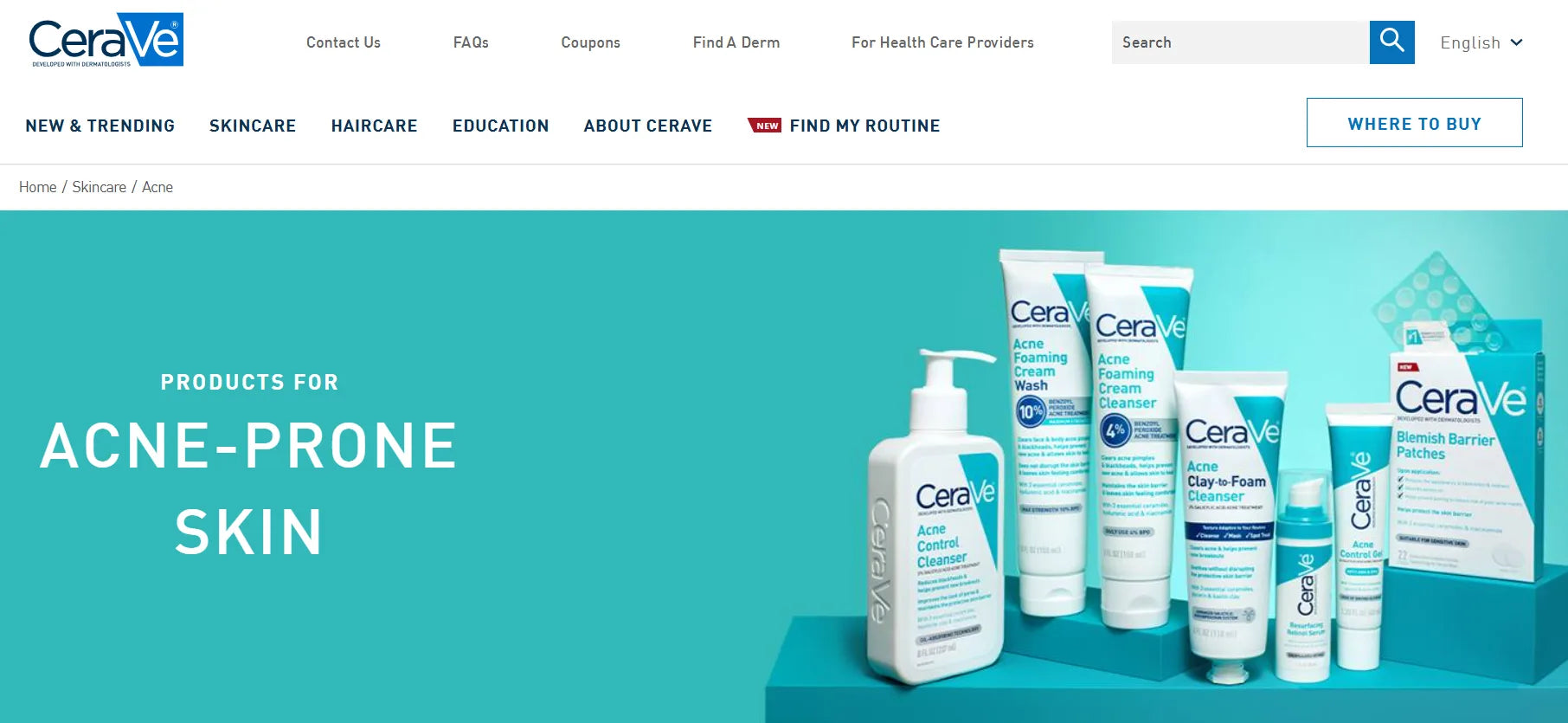 CeraVe acne product shown as part of a natural-alternative comparison